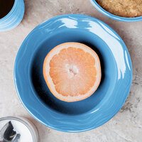 Syracuse China 903032019 Cantina 12 oz. Blueberry Carved Porcelain Grapefruit Bowl - 12/Case