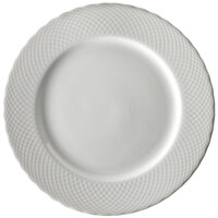 10 Strawberry Street WW0001 White Wicker 10 3/8 inch Porcelain Dinner Plate - 24/Case