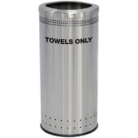 Commercial Zone 78282999 25 Gallon Precision Stainless Steel Round Towel Receptacle