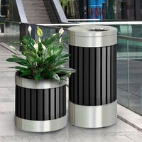 Commercial Zone 727643 Riverview Stainless Steel Planter - 18 1/4 inch X 20 1/2 inch