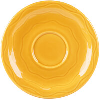 Syracuse China 903033201 Cantina 6 1/4 inch Saffron Carved Porcelain Saucer - 12/Case