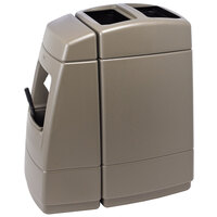 Commercial Zone 75814299 55 Gallon Islander Series Haven 1 Monterey Cliff Brown Rectangular Waste Container with Paper Towel Dispenser, Squeegee, and Windshield Wash Station