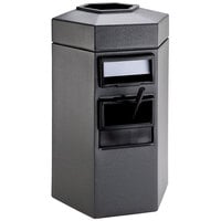 Commercial Zone 755324 45 Gallon Islander Series Gray Bermuda 1 Hexagonal Waste Container with Paper Towel Dispenser, Squeegee, and Windshield Wash Station
