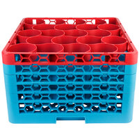 Carlisle RW20-4C410 OptiClean NeWave 20 Compartment Red Color-Coded Glass Rack with 5 Extenders