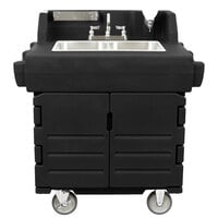 Cambro KSC402426 Black Base with Granite Gray Door CamKiosk Portable Self-Contained Hand Sink Cart - 110V