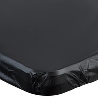 Creative Converting 702000 Stay Put Black 30" x 96" Rectangular Plastic Tablecloth with Elastic - 12/Case