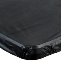 Creative Converting 701000 Stay Put Black 29 inch x 72 inch Rectangular Plastic Tablecloth with Elastic - 12/Case