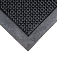 Cactus Mat 35-2432 Finger Top 24 inch x 32 inch Black Anti-Fatigue Rubber Entrance Mat - 5/8 inch Thick