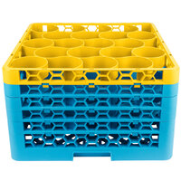 Carlisle RW20-4C411 OptiClean NeWave 20 Compartment Yellow Color-Coded Glass Rack with 5 Extenders