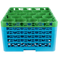Carlisle RW20-4C413 OptiClean NeWave 20 Compartment Green Color-Coded Glass Rack with 5 Extenders