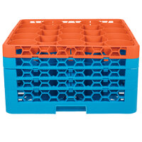 Carlisle RW20-3C412 OptiClean NeWave 20 Compartment Orange Color-Coded Glass Rack with 4 Extenders
