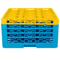 Carlisle RW20-3C411 OptiClean NeWave 20 Compartment Yellow Color-Coded Glass Rack with 4 Extenders