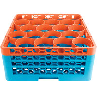 Carlisle RW20-2C412 OptiClean NeWave 20 Compartment Orange Color-Coded Glass Rack with 3 Extenders
