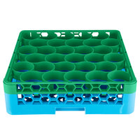 Carlisle RW30-C413 OptiClean NeWave 30 Compartment Green Color-Coded Glass Rack with 1 Integrated Extender