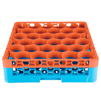 Carlisle RW30-C412 OptiClean NeWave 30 Compartment Orange Color-Coded Glass Rack with 1 Integrated Extender