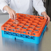Carlisle RW30-C412 OptiClean NeWave 30 Compartment Orange Color-Coded Glass Rack with 1 Integrated Extender