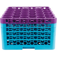 Carlisle RW30-4C414 OptiClean NeWave 30 Compartment Lavender Color-Coded Glass Rack with 5 Extenders