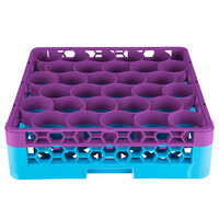 Carlisle RW30-C414 OptiClean NeWave 30 Compartment Lavender Color-Coded Glass Rack with 1 Integrated Extender