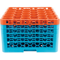 Carlisle RW30-4C412 OptiClean NeWave 30 Compartment Orange Color-Coded Glass Rack with 5 Extenders