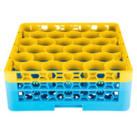 Carlisle RW30-1C411 OptiClean NeWave 30 Compartment Yellow Color-Coded Glass Rack with 2 Extenders