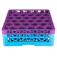 Carlisle RW30-1C414 OptiClean NeWave 30 Compartment Lavender Color-Coded Glass Rack with 2 Extenders