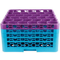 Carlisle RW30-3C414 OptiClean NeWave 30 Compartment Lavender Color-Coded Glass Rack with 4 Extenders