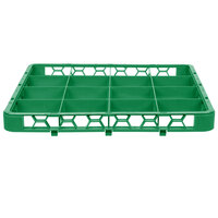 Carlisle RE16C09 OptiClean 16 Compartment Green Color-Coded Glass Rack Extender