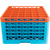 Carlisle RG36-5C412 OptiClean 36 Compartment Orange Color-Coded Glass Rack with 5 Extenders