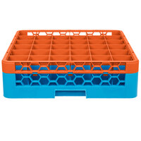 Carlisle RG36-1C412 OptiClean 36 Compartment Orange Color-Coded Glass Rack with 1 Extender