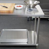 Regency 30 inch x 72 inch 18-Gauge 304 Stainless Steel Commercial Work Table with Galvanized Legs and Undershelf