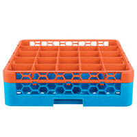 Carlisle RG25-1C412 OptiClean 25 Compartment Orange Color-Coded Glass Rack with 1 Extender