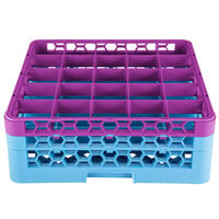 Carlisle RG25-2C414 OptiClean 25 Compartment Lavender Color-Coded Glass Rack with 2 Extenders