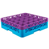 Carlisle RG25-1C414 OptiClean 25 Compartment Lavender Color-Coded Glass Rack with 1 Extender