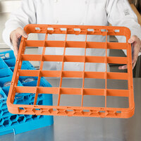 Carlisle RE25C24 OptiClean 25 Compartment Orange Color-Coded Glass Rack Extender