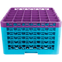 Carlisle RG36-5C414 OptiClean 36 Compartment Lavender Color-Coded Glass Rack with 5 Extenders