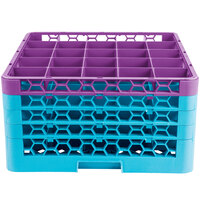 Carlisle RG25-4C414 OptiClean 25 Compartment Lavender Color-Coded Glass Rack with 4 Extenders