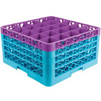 Carlisle RG25-4C414 OptiClean 25 Compartment Lavender Color-Coded Glass Rack with 4 Extenders