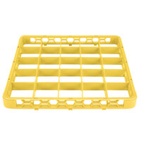 Carlisle RE25C04 OptiClean 25 Compartment Yellow Color-Coded Glass Rack Extender