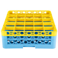 Carlisle RG25-2C411 OptiClean 25 Compartment Yellow Color-Coded Glass Rack with 2 Extenders
