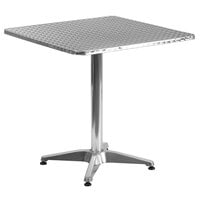 Flash Furniture TLH-053-2-GG 27 1/2" Square Aluminum Indoor / Outdoor Table with Base