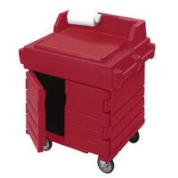 Cambro KWS40158 Hot Red CamKiosk Food Preparation / Counter Work Station Cart