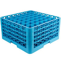 Carlisle RG49-414 OptiClean 49 Compartment Blue Glass Rack with 4 Extenders