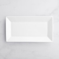 Acopa 11 1/2 inch x 6 1/4 inch Bright White Rectangular Porcelain Platter - 3/Pack
