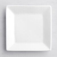 Acopa 6" Bright White Square Porcelain Plate - 6/Pack