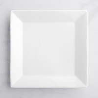 Acopa 11 inch Bright White Square Porcelain Plate - 3/Pack