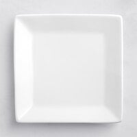 Acopa 5 inch Bright White Square Porcelain Plate - 8/Pack