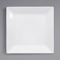 Acopa 9" Bright White Square Porcelain Plate - 3/Pack