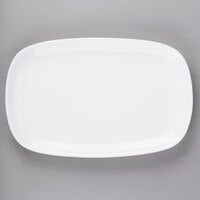 World Tableware BW-6712 Chef's Selection II 12 1/2 inch x 8 1/4 inch Ultra Bright White Porcelain Coupe Platter   - 12/Case