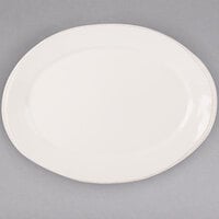 World Tableware FH-509 Farmhouse 13 5/8 inch x 10 inch Oval Ivory (American White) Porcelain Platter - 12/Case
