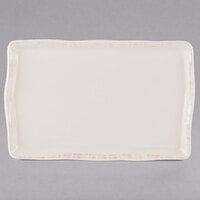 World Tableware FH-711 Farmhouse 11 inch x 7 inch Rectangular Ivory (American White) Porcelain Tray / Platter - 12/Case